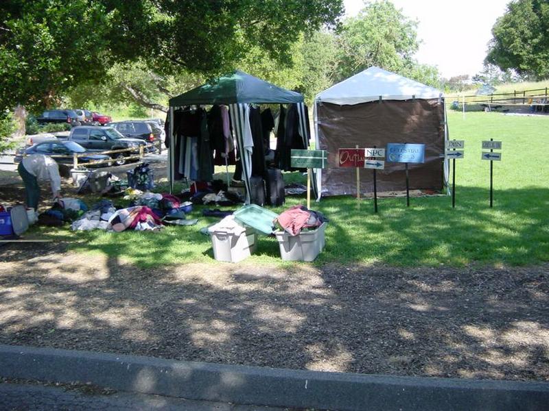 Our impromptu dressing room at Belgatos Park.