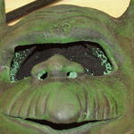 Closeup of a goblin mask.