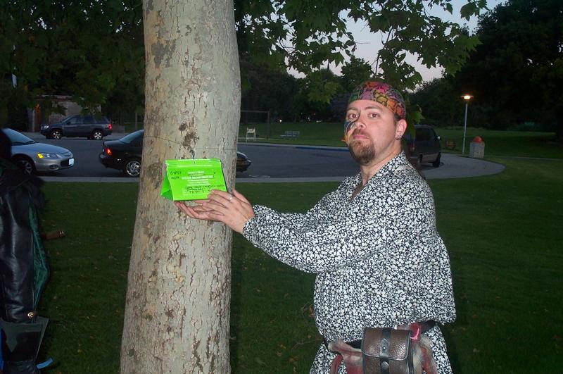 Raphael flirts with danger: a Gypsy Moth trap!