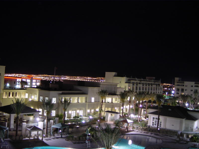 A view of the courtyard of the hotel, taken from our enormous balcony.