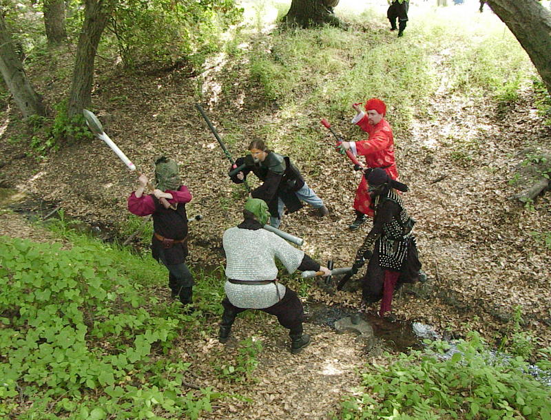 Rei, Edwin, and Krieger face a zombie and a troll.